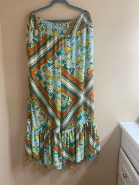 Ashley Stewart Summer Print Palazzo Pant Bohemian